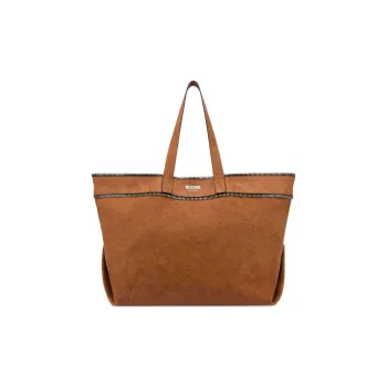 MOSCHINO Decorative zips Leather Tote Bag
