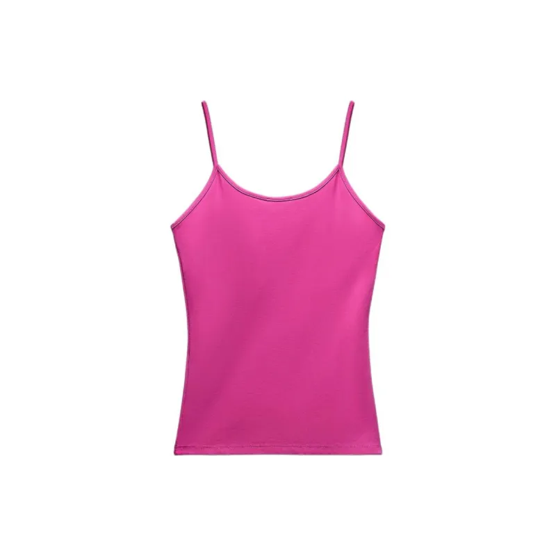 ZARA Tank Tops Women's Dark Purple Red-1
