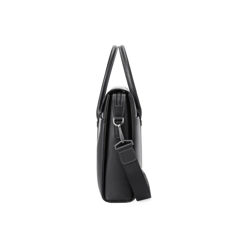 POLO Top Grain Cow Leather Men's Crossbody Bag Briefcase Tubas Men's Black-2