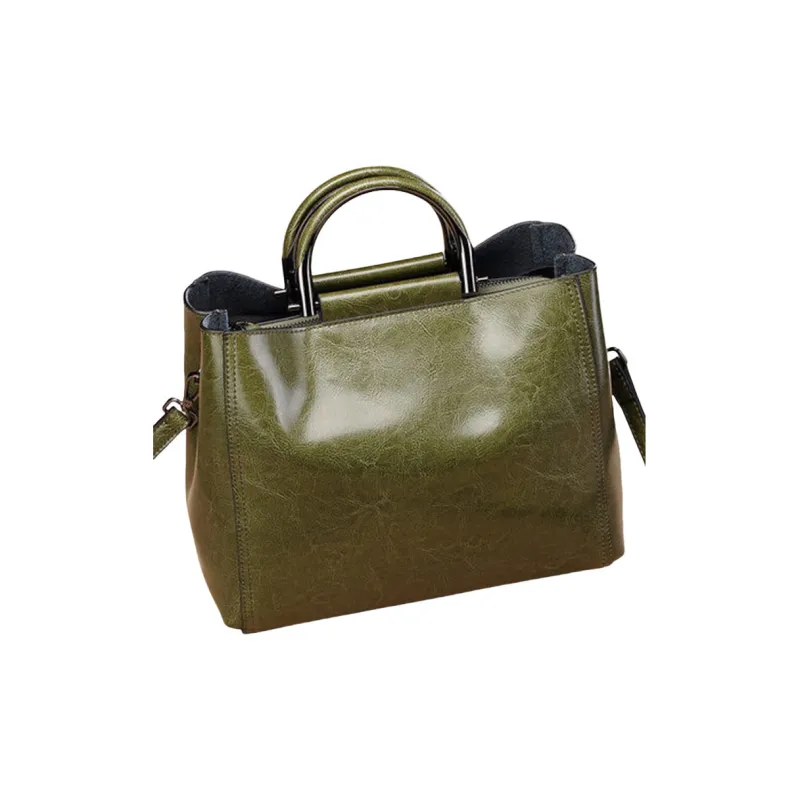 TTaG．baG Oil Wax Cow Leather Shoulder Bag, Crossbody Bag, Handbag Women's Brown/Burgundy/Black/Jasper-8
