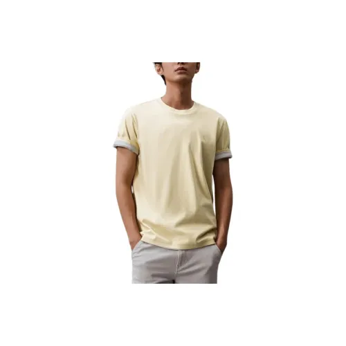 Calvin Klein T-Shirts Men Bean Puree Yellow