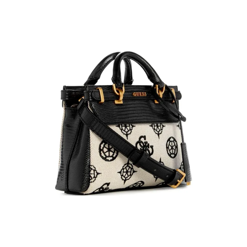 GUESS Canvas With Faux Leather Handbag Shoulder Bag Crossbody Bag Mini Women's Black-1