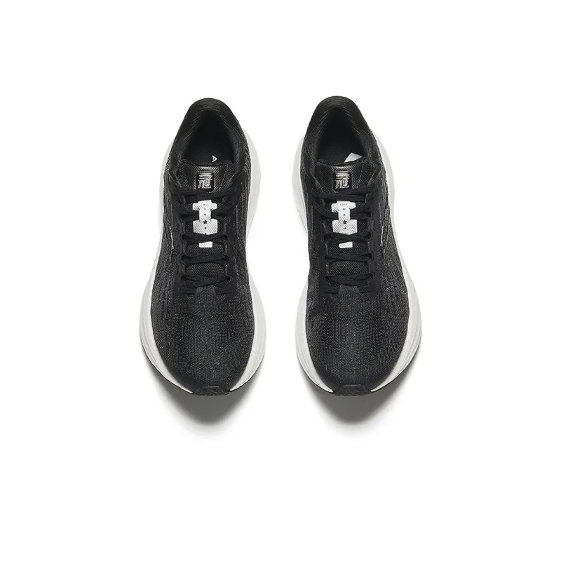 Anta Cushioned Wear Resistant Breathable Lightweight Low Top Running Shoes Men's Basic Black-2