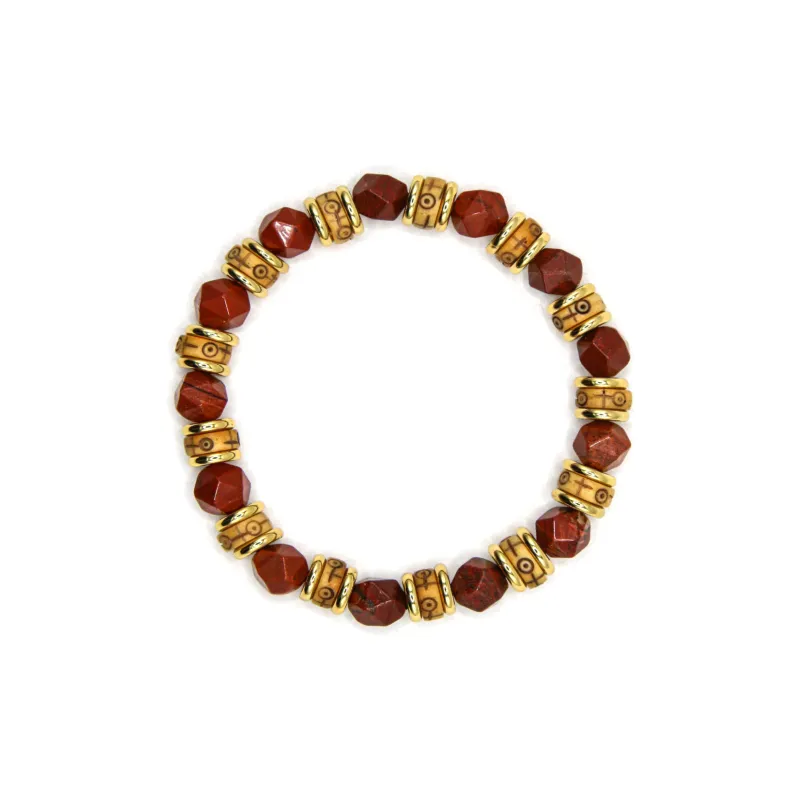 DRAGON LI Red Stone Bracelets Unisex-4