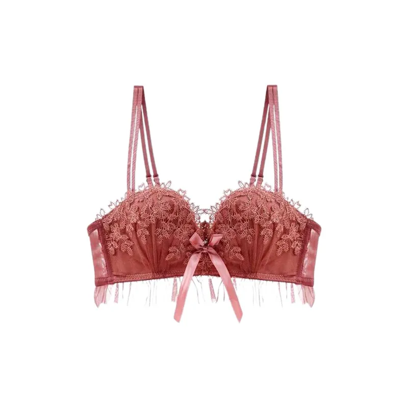 Flowers In Water Bra Women's Burgundy-0