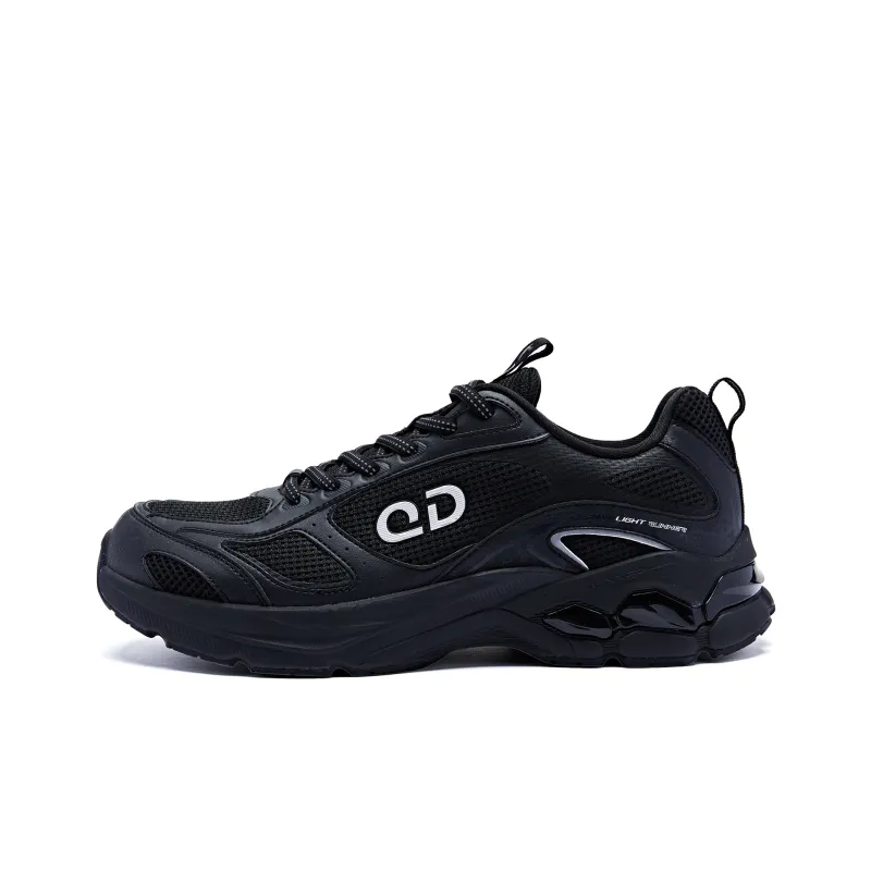 QIAODAN Cushioned Wear-Resistant Breathable Low-Top Running Shoes Men's Black-0