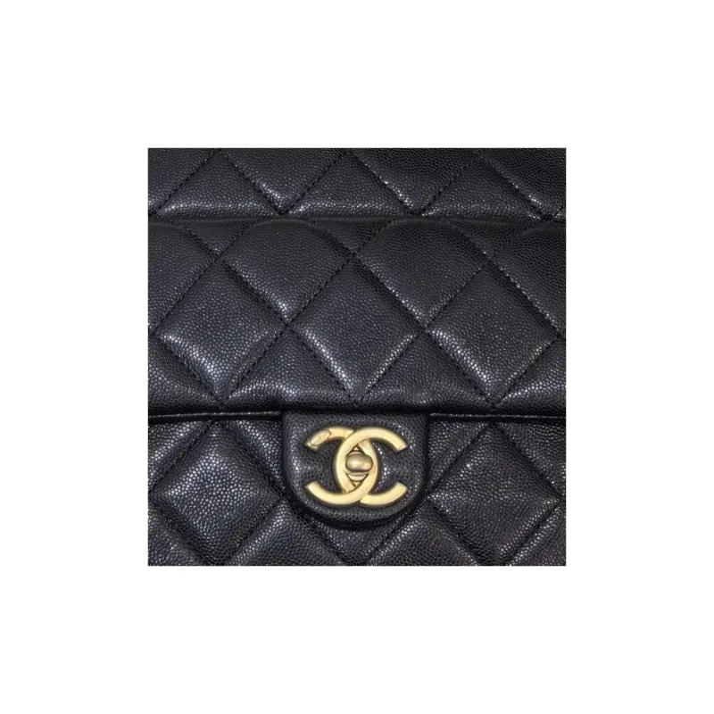 CHANEL Grain Cow Leather Backpack Women's Black-2