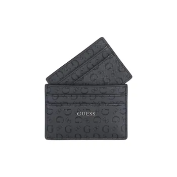 GUESS Faux Leather Card Holder Men's Black