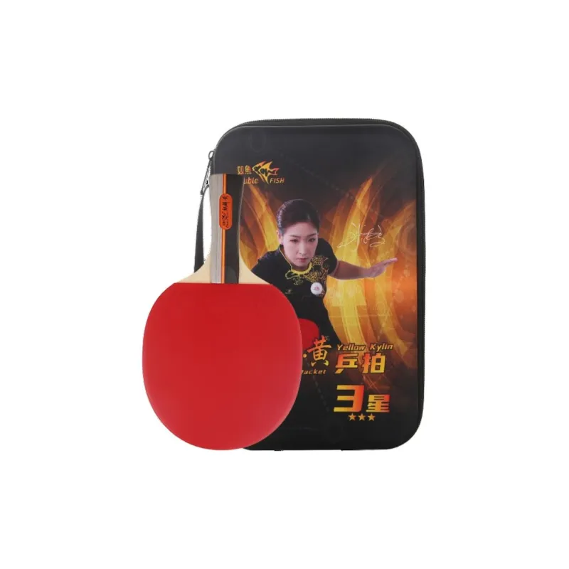DOUBLEFISH Ping Pong Paddles Unisex Pure Wood Red Horizontal Beat Straight Beat-18