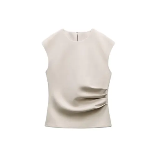 ZARA Tank Tops Women's Beige