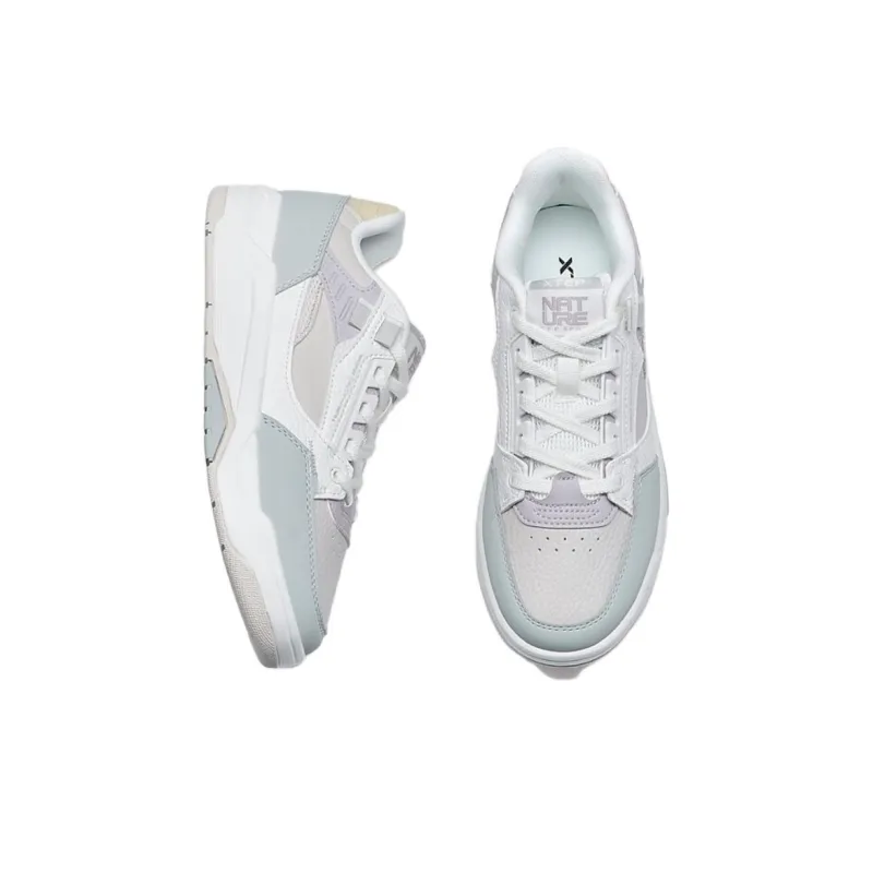 XTEP New Glow Lightweight Low Top Skateboard Shoes Women's White Blue-3