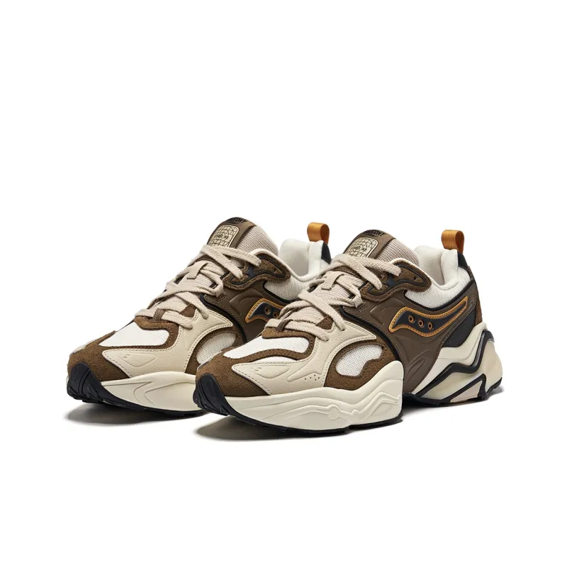 Saucony Low Top Running Shoes Unisex Brown Beige Black-2