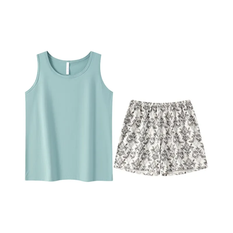 William Pajama Set Women's Celadon Cyan Blue-0