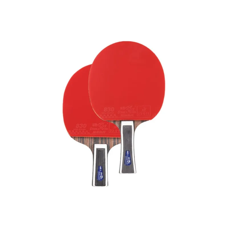 DOUBLEFISH Ping Pong Paddles Unisex Pure Wood Red Horizontal Beat Straight Beat-28