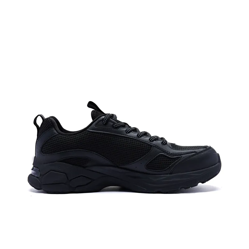 QIAODAN Cushioned Wear-Resistant Breathable Low-Top Running Shoes Men's Black-1