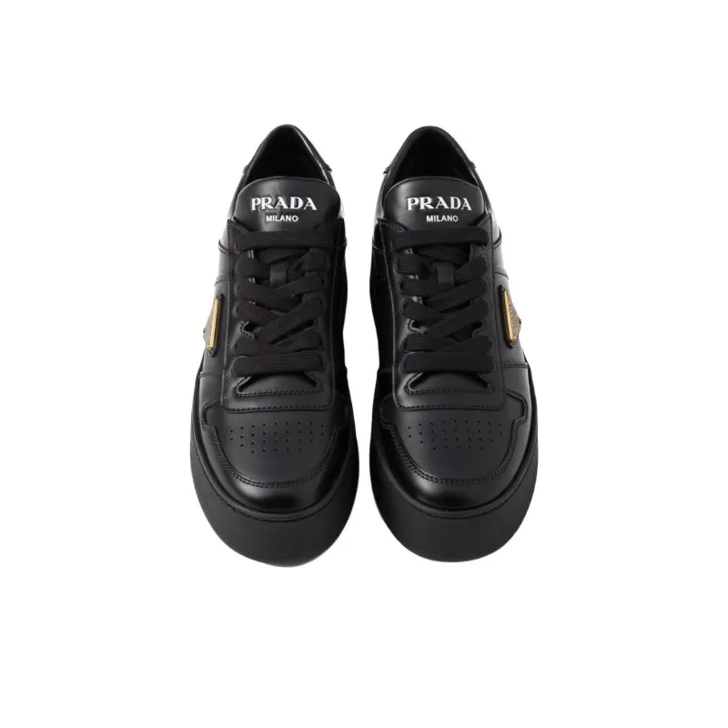 PRADA Downtown Bold Skateboard Shoes 5cm Women's Black-3