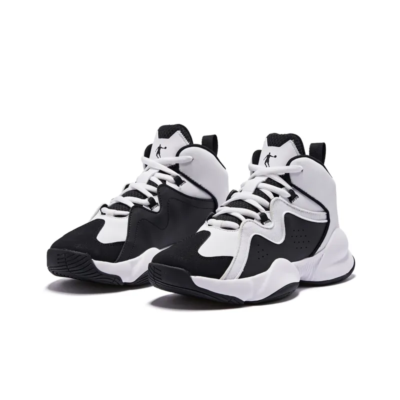 QIAODAN Cushioning Anti Slip Wear Resistant Breathability Basketball Shoes Women's White Black-2