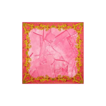 VERSACE Mulberry Silk Silk Scarves Unisex Pink