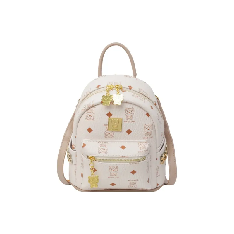 BAODIDAISHU Pu Backpack Women's White/Pink/Brown-35