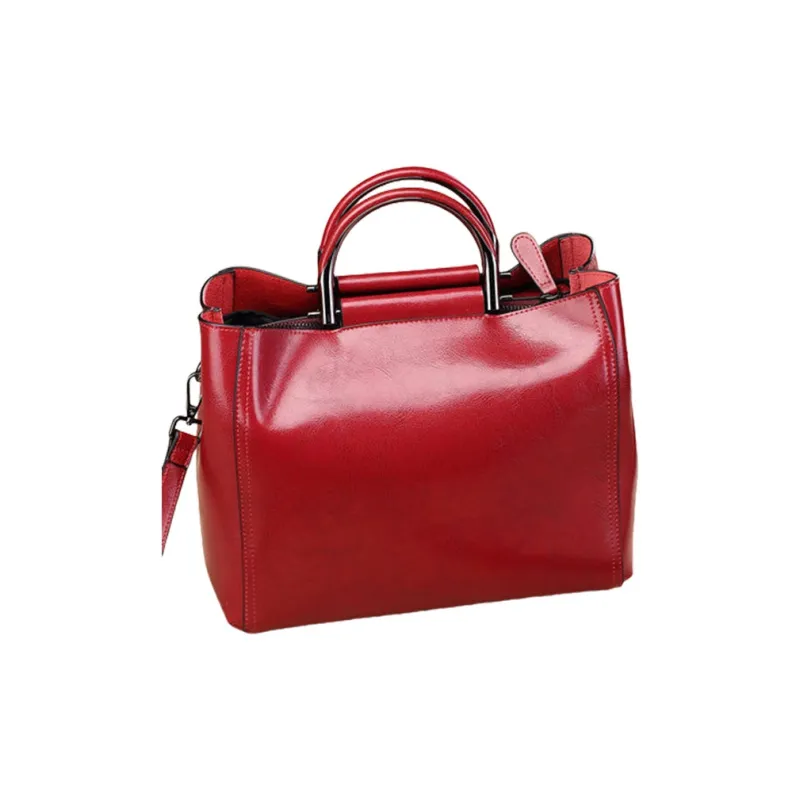 TTaG．baG Oil Wax Cow Leather Shoulder Bag, Crossbody Bag, Handbag Women's Brown/Burgundy/Black/Jasper-4