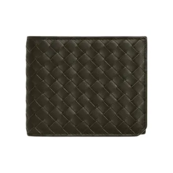 Bottega Veneta Intrecciato Calfskin Wallet Trumpets Men's Dark Brown