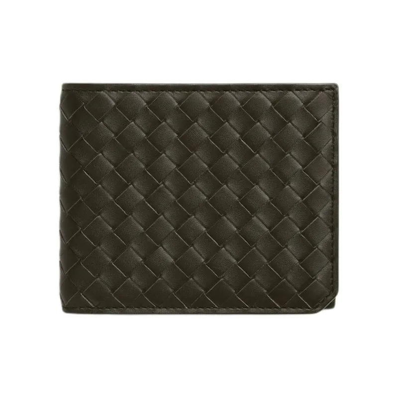 Bottega Veneta Intrecciato Calfskin Wallet Trumpets Men's Dark Brown-0