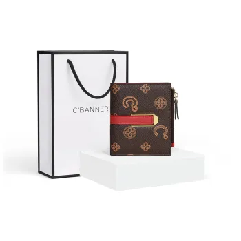 C°BANNER Synthetic Leather Wallet Storage Bag, Clutch Regular Women's Coffee