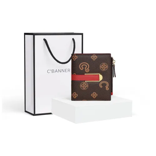 C°BANNER Synthetic Leather Wallet Storage Bag, Clutch Regular Women's Coffee