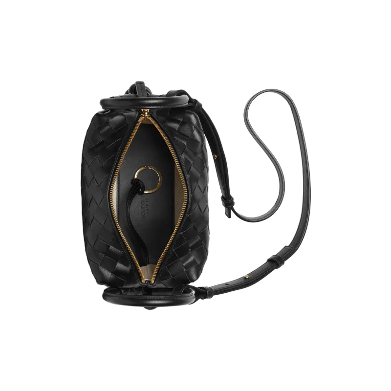 Bottega Veneta LOOP Intrecciato Woven Leather Handbag Shoulder Bag Crossbody Bag Small Size Women's Black-3