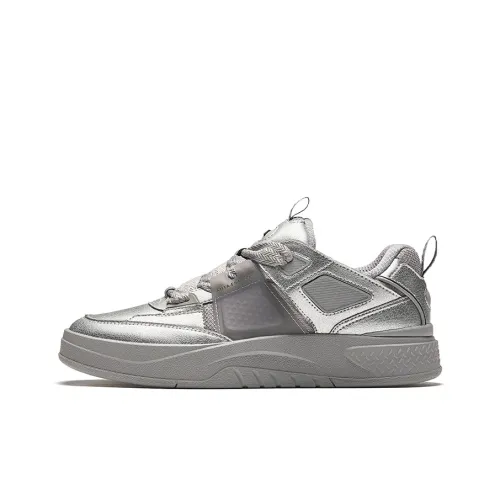 ANTA Skateboard Shoes Men Low-Top Dove Gray/Metallic Titanium