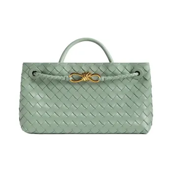 Bottega Veneta Andiamo Series Sheepskin Shoulder Bag Crossbody Bag Handbag Small Size Women's Sage Green