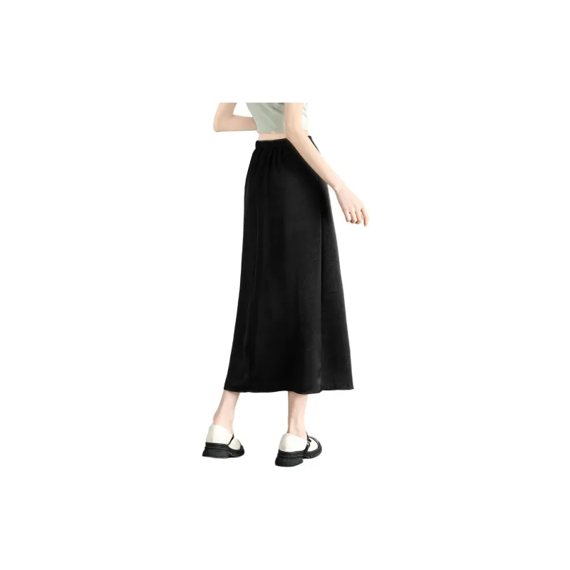 TERRE BLEUE Casual Long Skirt Women's Black-1