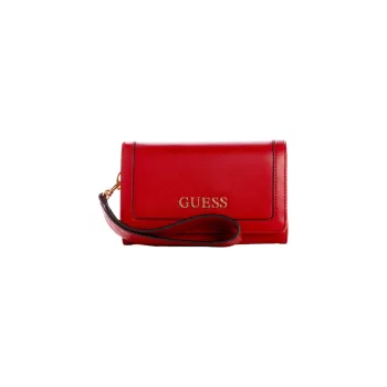 GUESS Faux Leather Cell Phone Pouch Clutch Women's Red