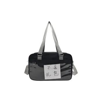 UNITE STAR Oxford Ita Bag Shoulder Bag Medium Size Women's Black/White/Blue