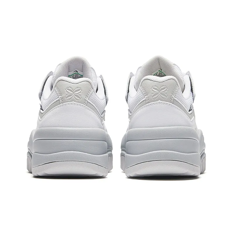 Anta Egg Baby Shoes 2.0 Height Increasing Lightweight Low Top Skateboard Shoes Women's Pure White-3