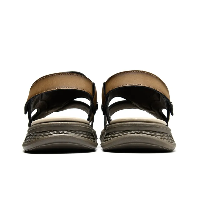 HLA Vintage Breathable Casual Comfortable Beach Sandals Wear-Resistant Slippers With Two Straps Men's-3