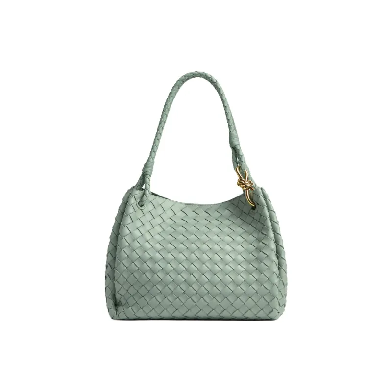 Bottega Veneta Lambskin Handbag, Shoulder Bag Tubas Women's Sage Green-0