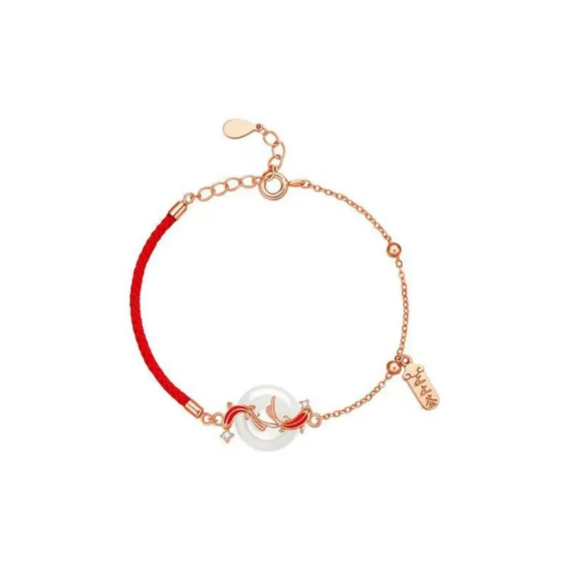 D.Get Bracelets Pale Greenish White Jade Unisex-0