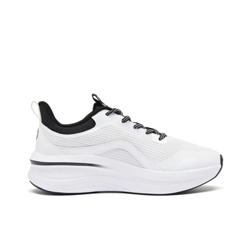 QIAODAN Cushioning Rebound Low-Top Running Shoes Women's White Black-1