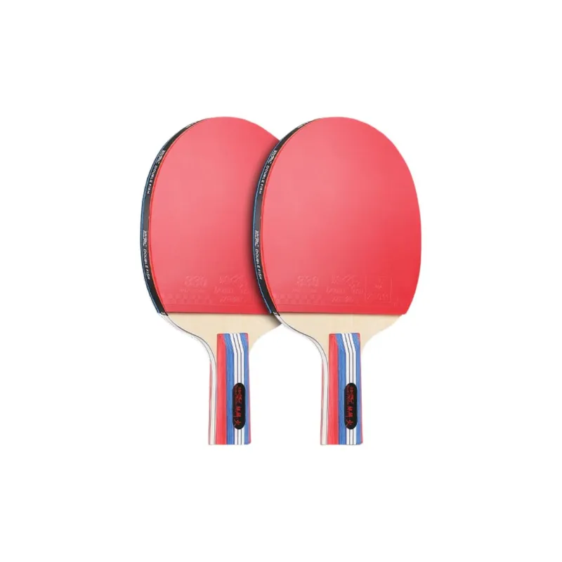 DOUBLEFISH Ping Pong Paddles Unisex Pure Wood Red Horizontal Beat Straight Beat-12