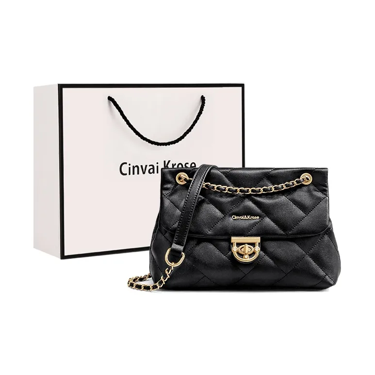 Simvay Clos Cow Leather With Synthetic Leather Shoulder Bag Crossbody Bag Shoulder Bag Small Size Women's Ecru/Black-6