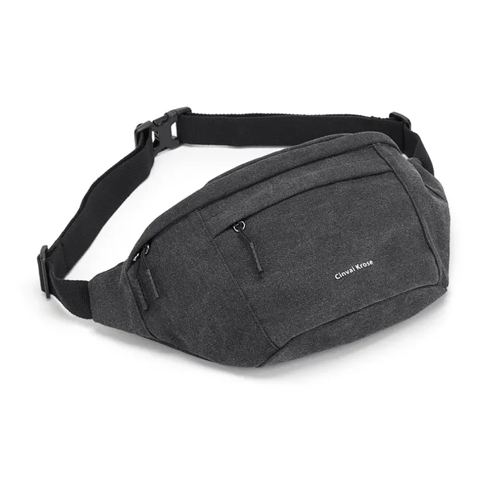 Simvay Clos Fabric Shoulder Bag Crossbody Bag Sling Bags Small Size Unisex Black/Ecru-2