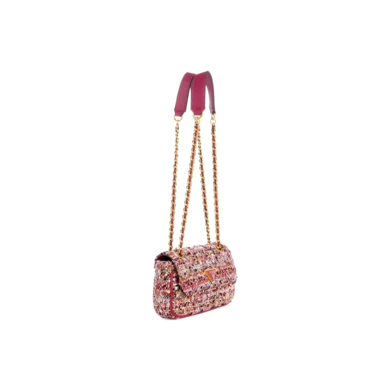 GUESS Tweed Crossbody Bag Mini Women's Purple-1