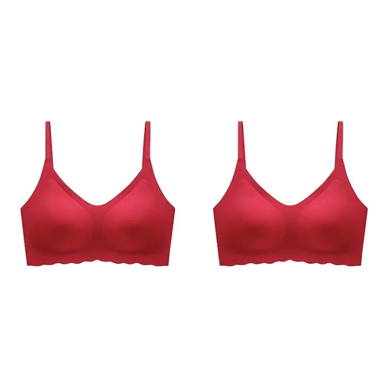 GRACEWELL Bra Women's 2 Pack Red Bright-0