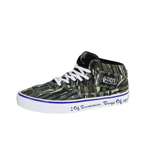 BOYS OF SUMMER x Vans Half Cab Anti Slip Wear Resistant Mid Top Skateboard Shoes Unisex Black Green