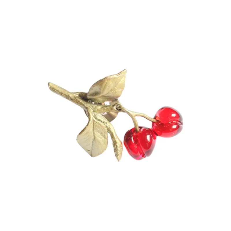 Michael Michaud Bronze Brooches Unisex Red-1