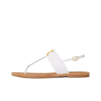 CELINE Lympia Triomphe Strap Sandals Women's White