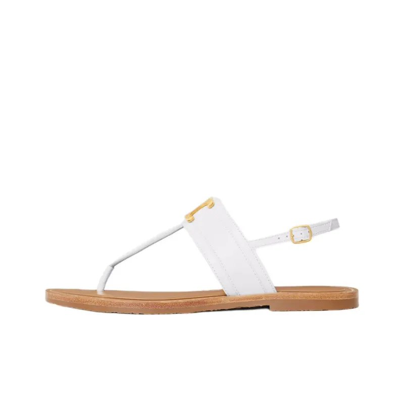 CELINE Lympia Triomphe Strap Sandals Women's White-0