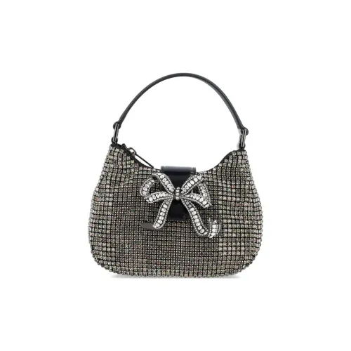 Self-portrait Multi Rhinestone Crescent Micro Bag