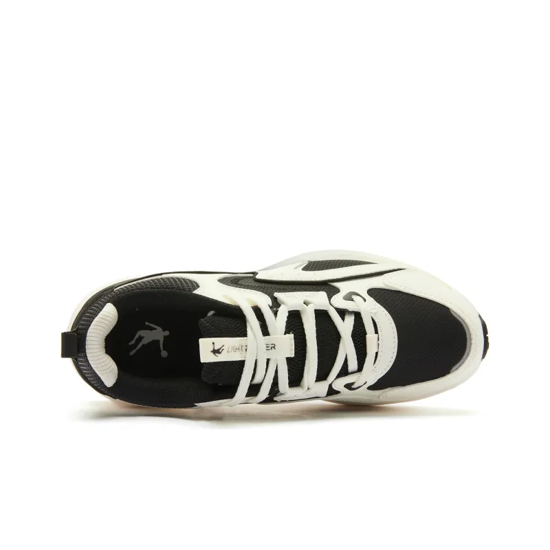 QIAODAN Wear Resistant Low Top Running Shoes Women's White Black-4